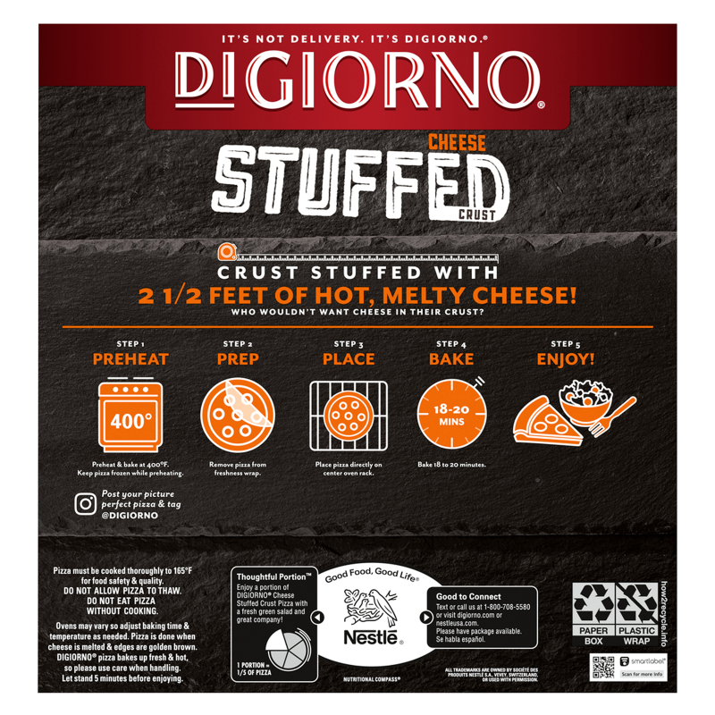 DiGiorno Frozen Cheese Stuffed Crust Pepperoni Pizza 12in 22.2oz