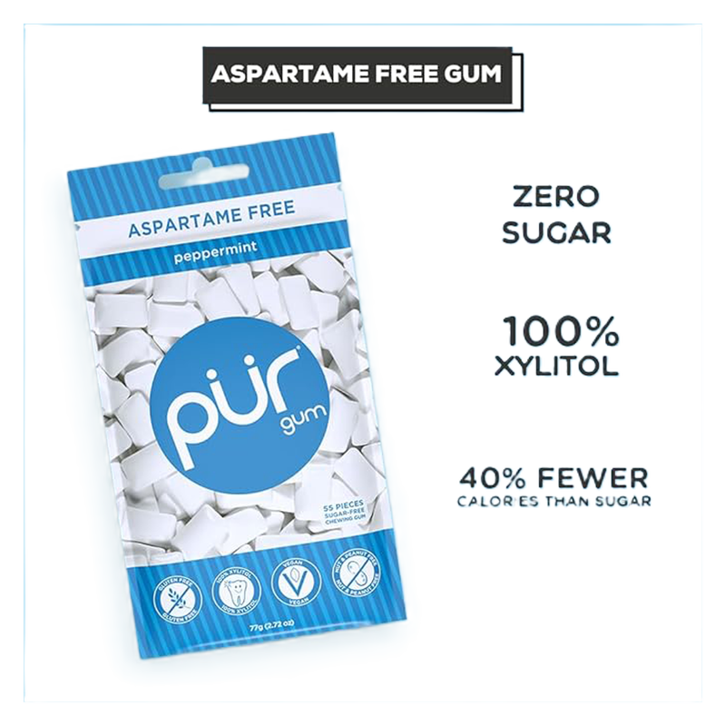 Pur Aspartame Free Peppermint Gum 55ct