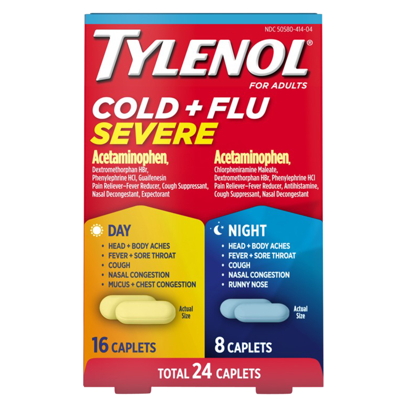 Tylenol Severe Cold + Flu Day & Night Caplets 24ct