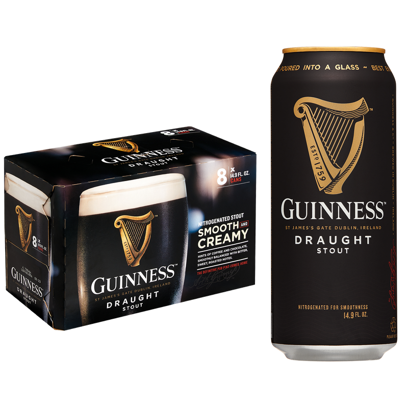 Guinness Draught Stout 8pk 14.9oz Can 4.2% ABV