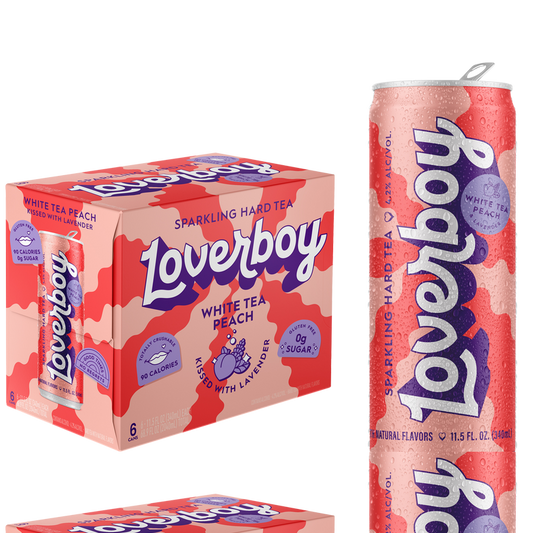 Loverboy White Tea Peach Sparkling Hard Tea 6pk 12oz Can 4.2% ABV