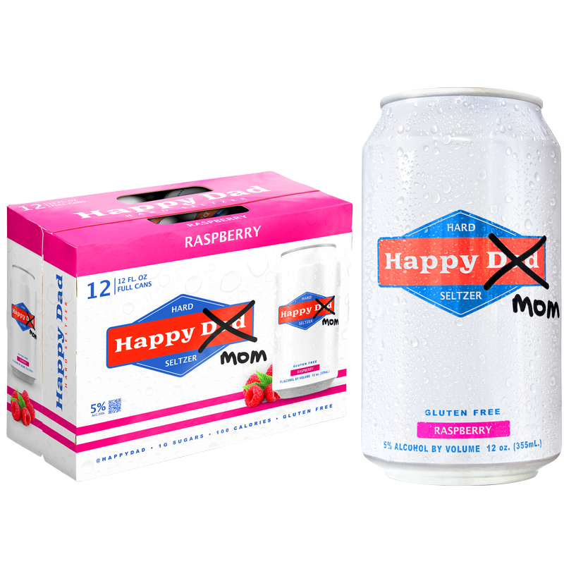 Happy Dad "MOM" Hard Seltzer Raspberry 12pk 12oz Can 5% ABV