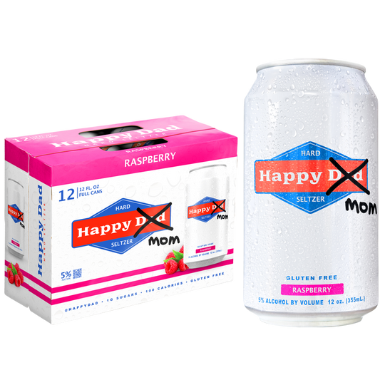 Happy Dad "MOM" Hard Seltzer Raspberry 12pk 12oz Can 5% ABV