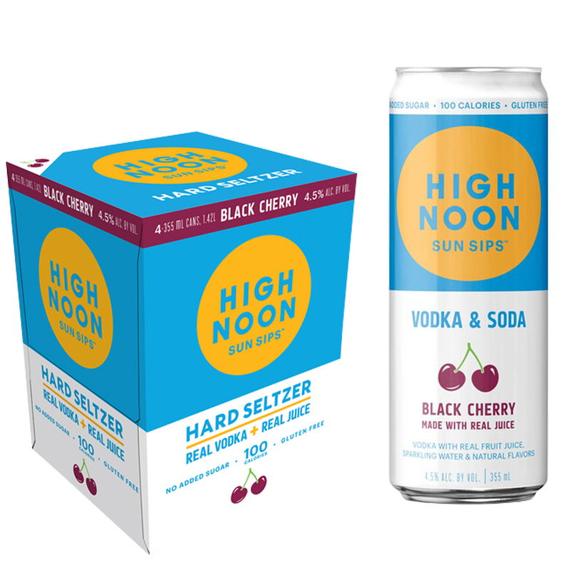 High Noon Black Cherry Vodka Hard Seltzer 4pk 12oz Cans 4.5% ABV