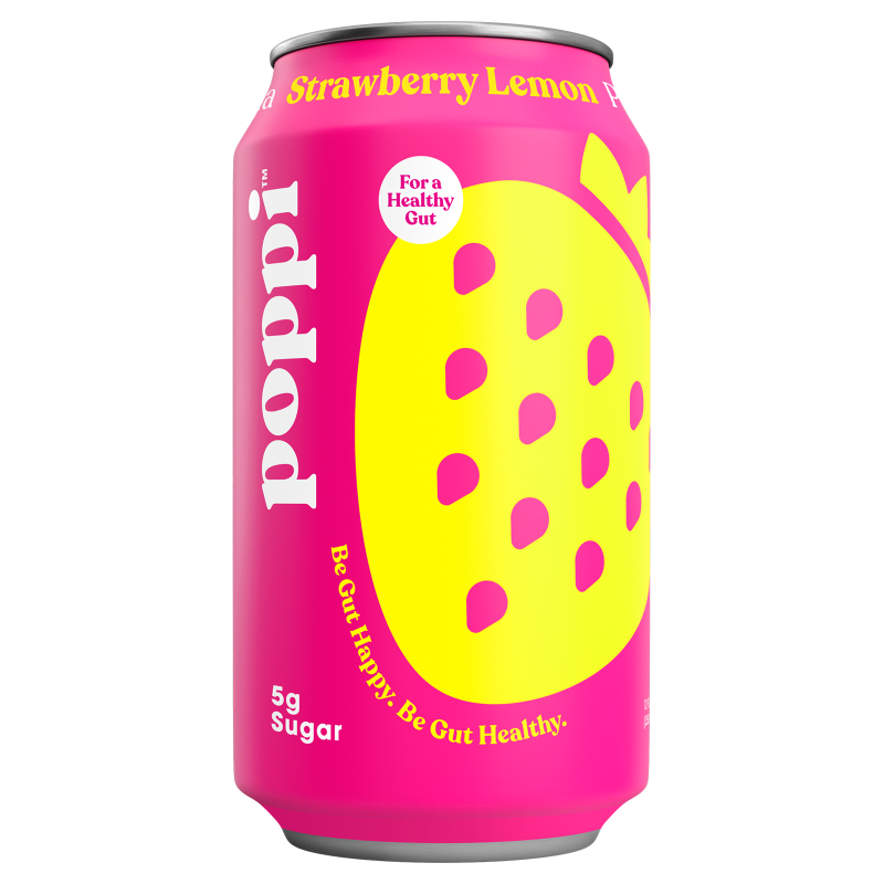 Poppi Prebiotic Soda Strawberry Lemon 12oz Can