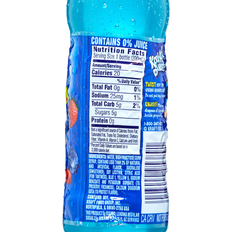 Kool Aid Bursts Berry Blue Juice 6.75oz Btl