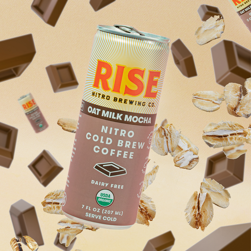 RISE Brewing Co. Oat Milk Mocha Nitro Cold Brew Latte 7oz Can