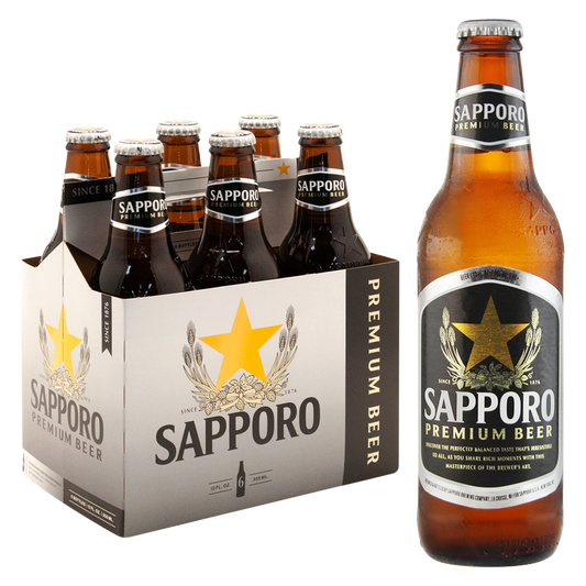 Sapporo Premium Beer 6pk 12oz BTL 4.9% ABV