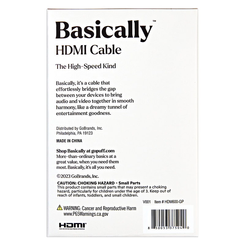 Basically 6' High Speed HDMI Cable with Ethernet