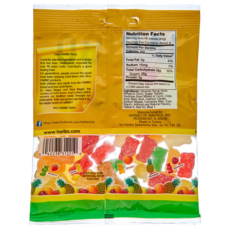 Haribo Sour Goldbears Gummi Candy 4.5oz