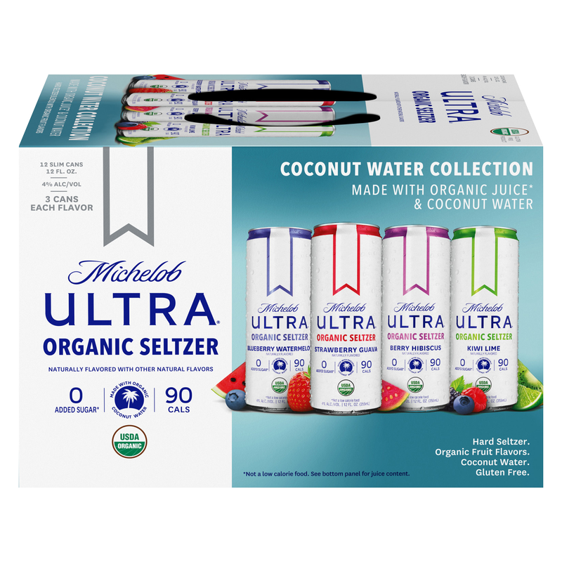 Michelob ULTRA Organic Hard Seltzer Coconut Water Variety Pack 12pk 12oz Cans 4% ABV