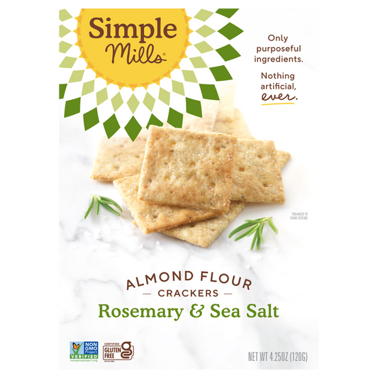 Simple Mills Rosemary & Sea Salt Almond Flour Crackers 4.25oz