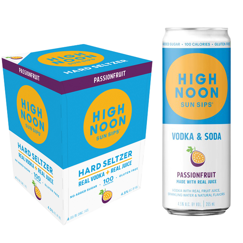 High Noon Passionfruit Vodka Hard Seltzer 4pk 12oz Can 4.5% ABV