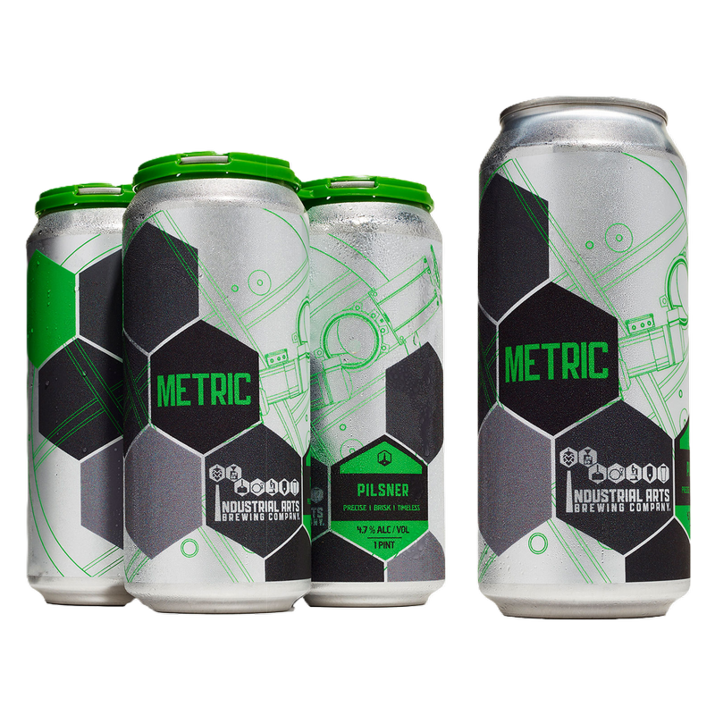 Industrial Arts Metric Pils 4pk 16oz Can 4.7% ABV