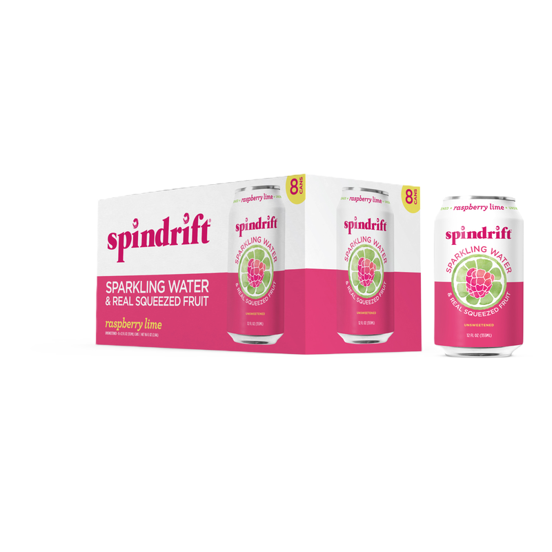 Spindrift Raspberry Lime Sparkling Water 8pk 12oz can