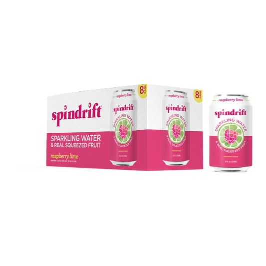 Spindrift Raspberry Lime Sparkling Water 8pk 12oz can