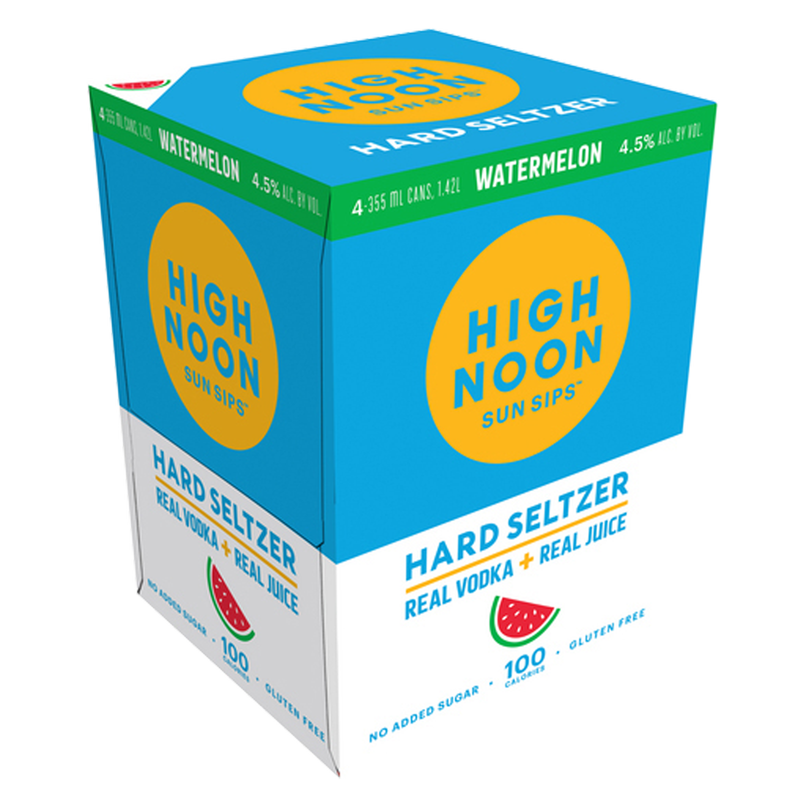 High Noon Watermelon Vodka Hard Seltzer 4pk 12oz Cans 4.5% ABV