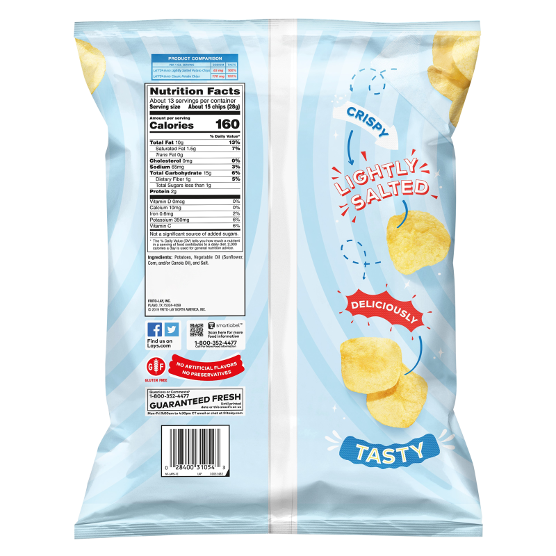 Lays Lightly Salted Potato Chips 12.5oz