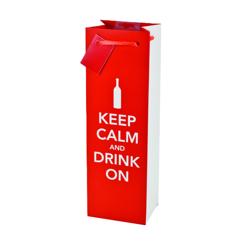 Keep Calm and Drink On Wine Bag