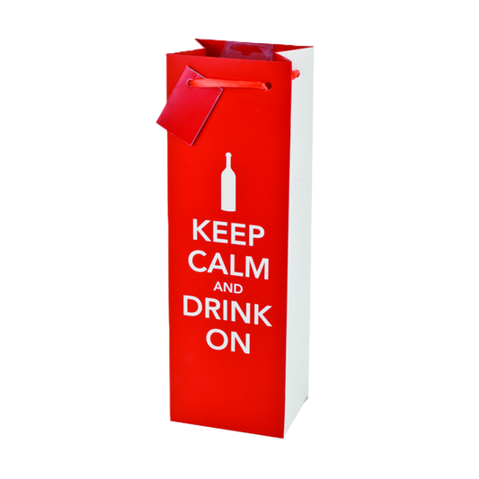 Keep Calm and Drink On Wine Bag