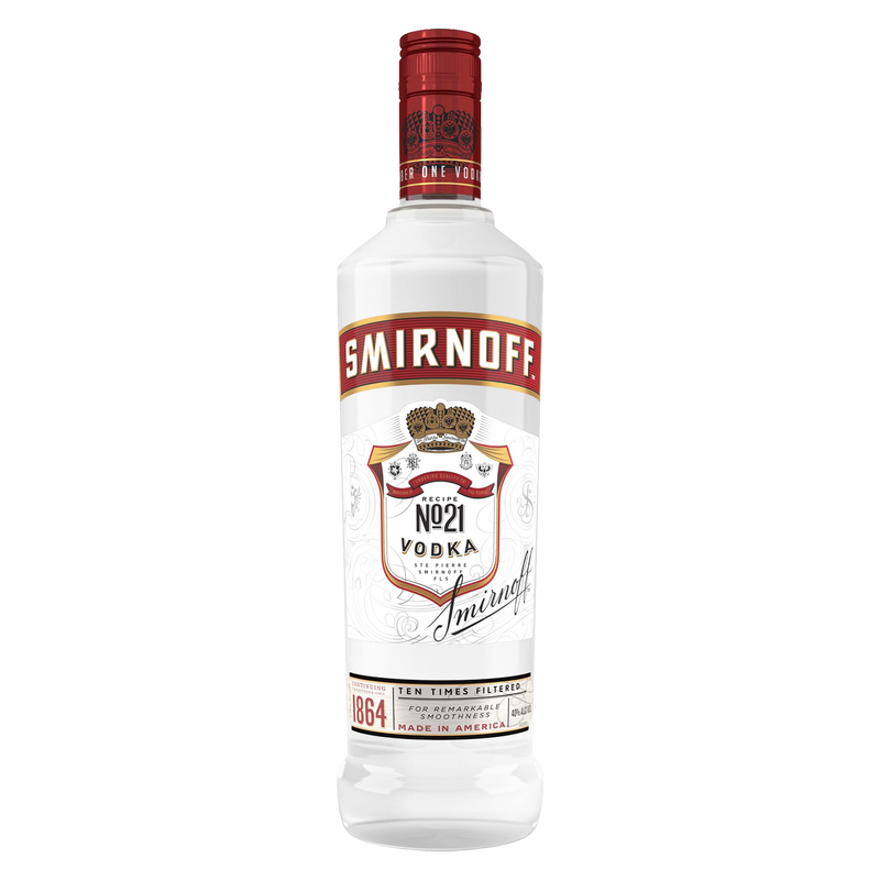 Smirnoff No. 21 80 Proof Vodka, 750 mL Glass Bottle