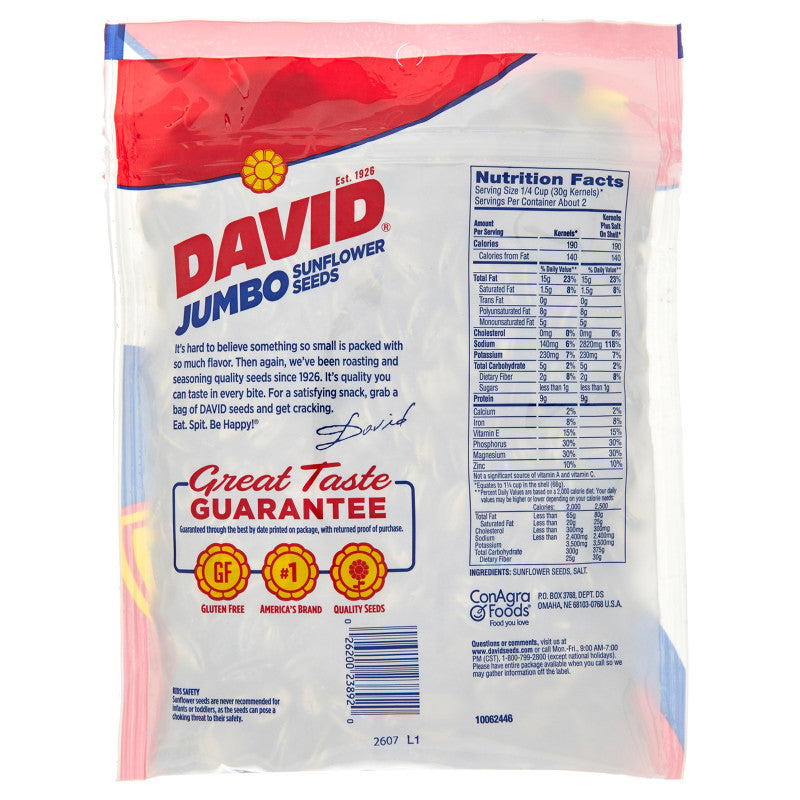 David's Original Jumbo Sunflower Seeds 5.25oz