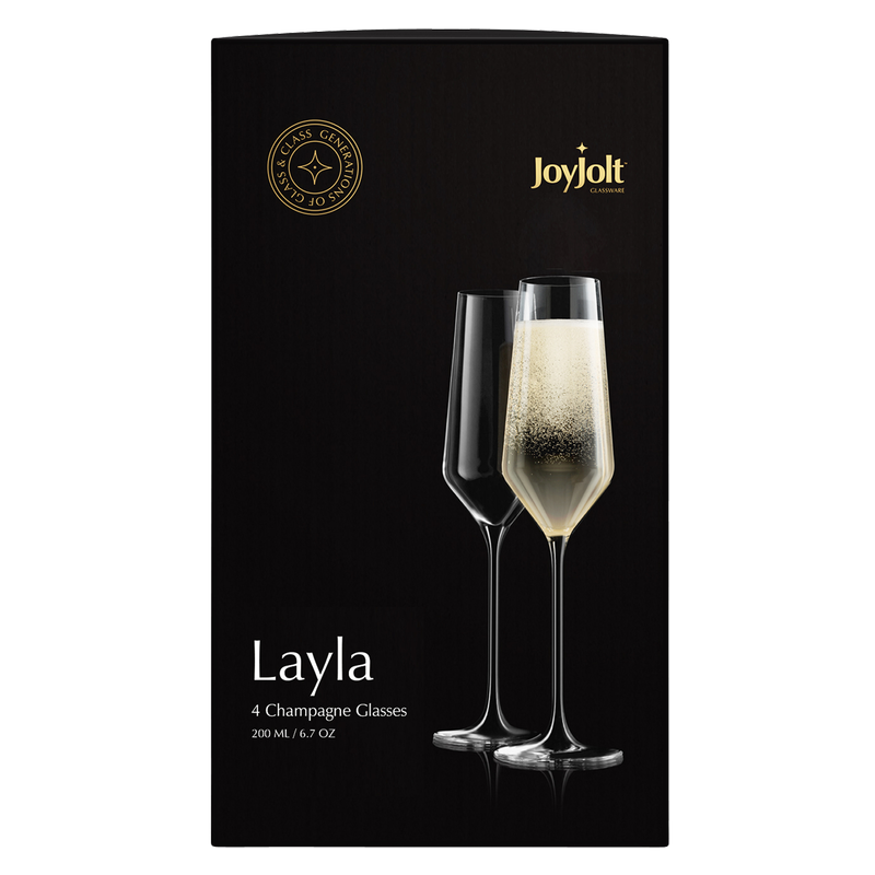 Layla Crystal Champagne Glasses 6.7oz 4pk