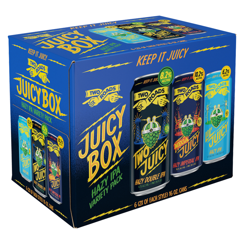 Two Roads Juicy Box Hazy IPA Variety Pack 6pk 16oz Can 8.2% ABV