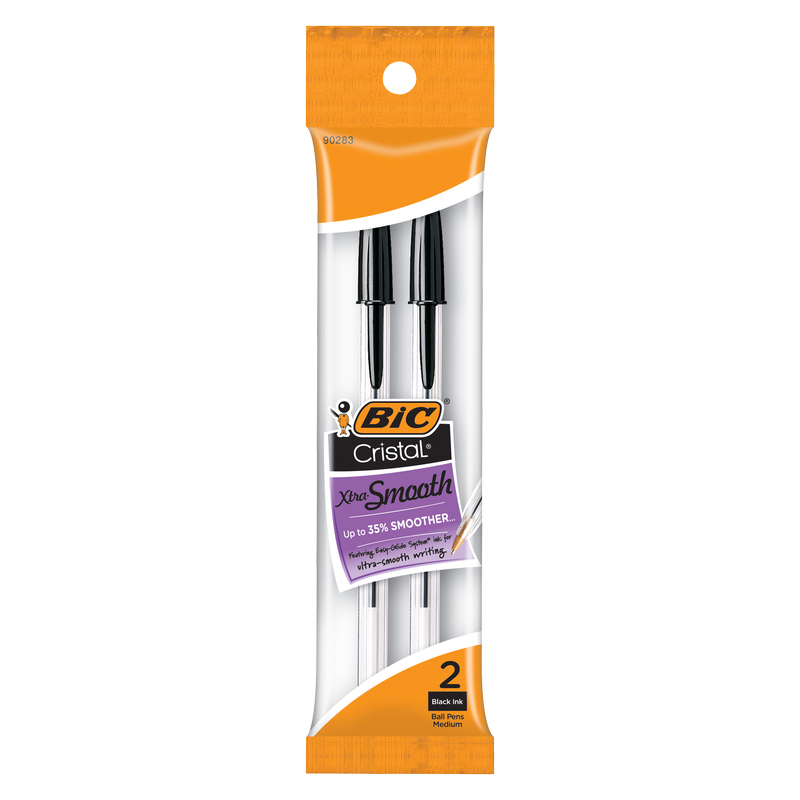 BIC Cristal Medium Ballpoint Pens in Black Ink 2ct