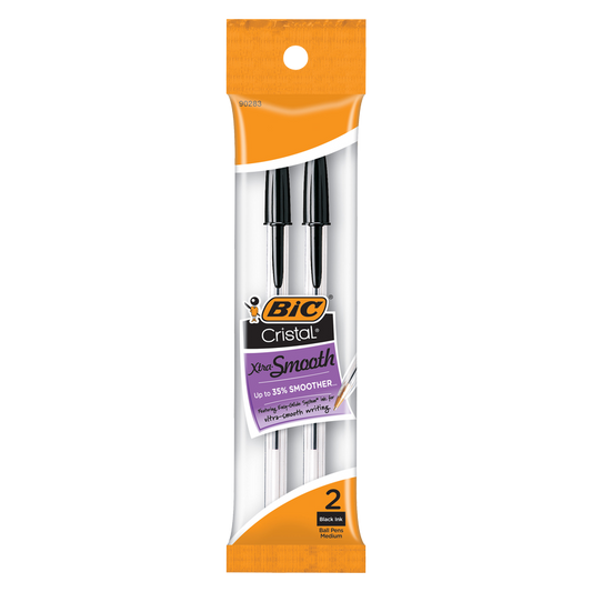 BIC Cristal Medium Ballpoint Pens in Black Ink 2ct