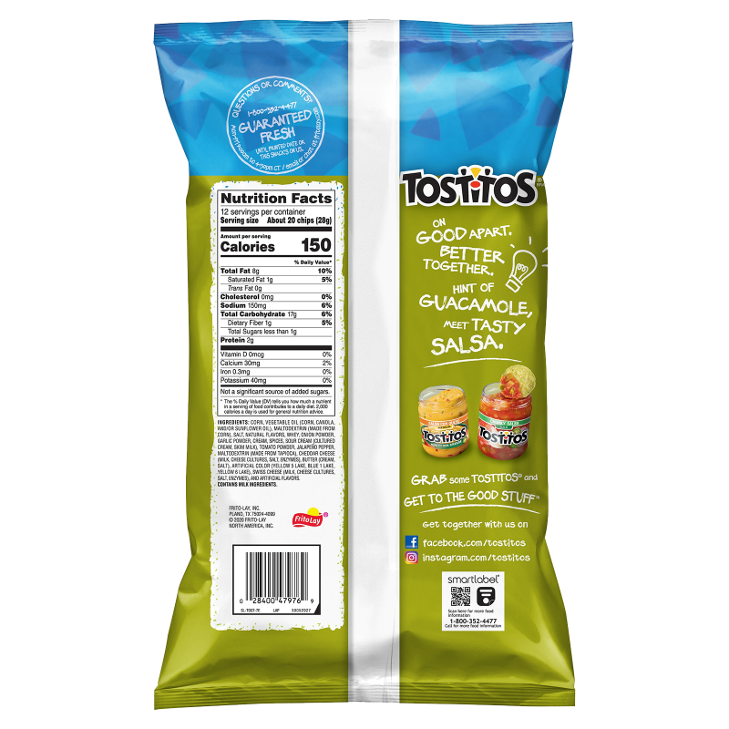 Tostitos Hint of Guacamole Bite Size Rounds Tortilla Chips 11oz