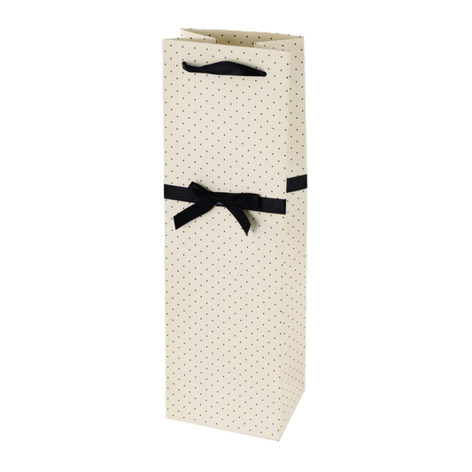 Elegant White and Black Wine Bag