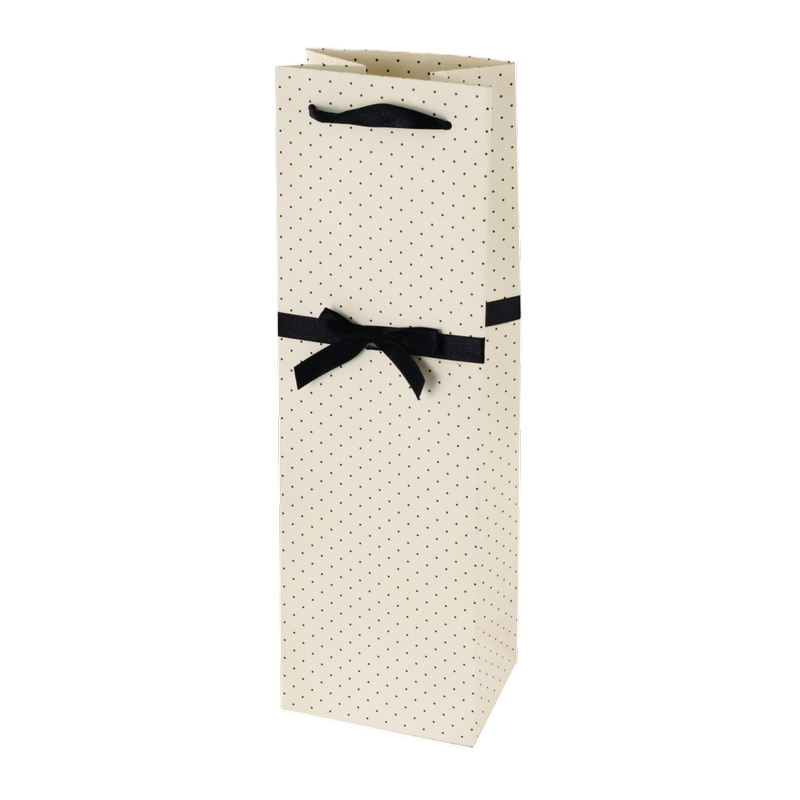 Elegant White and Black Wine Bag