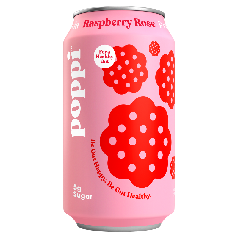 Poppi Prebiotic Soda Raspberry Rose 12oz Can