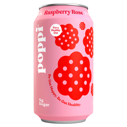 Poppi Prebiotic Soda Raspberry Rose 12oz Can