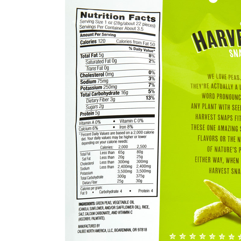 Harvest Snaps Lightly Salted Green Pea Crisps 3.3oz