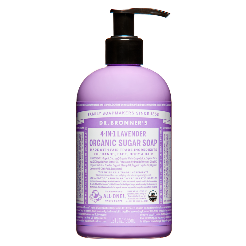 Dr. Bronner's Organic Sugar Soap Lavender 12oz