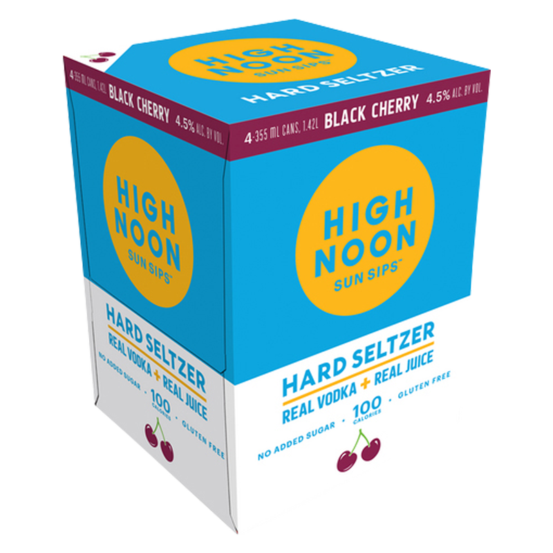 High Noon Black Cherry Vodka Hard Seltzer 4pk 12oz Cans 4.5% ABV