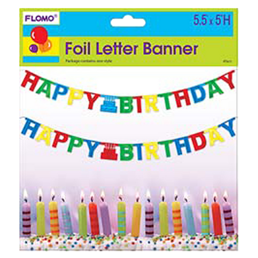 FLOMO "Happy Birthday" Foil Letter Banner 4.4"