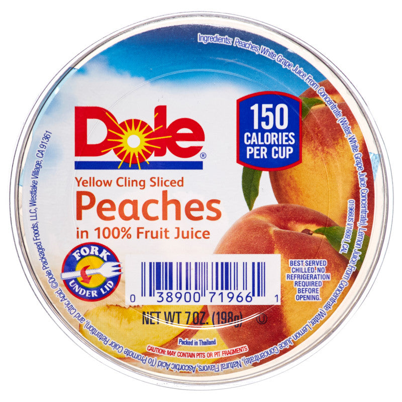 Dole Sliced Peaches in Light Syrup Cup 7oz