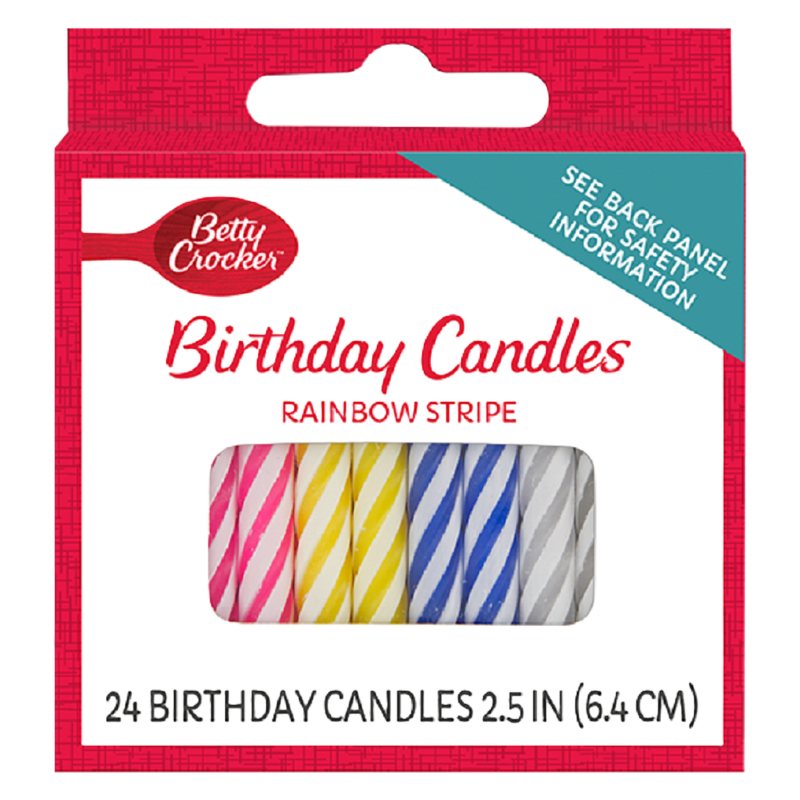 Betty Crocker Striped Candles 24ct