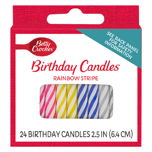 Betty Crocker Striped Candles 24ct