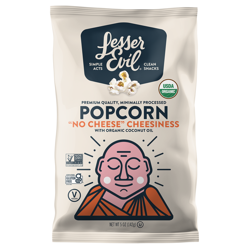 LesserEvil No Cheese Cheesiness Organic Popcorn 5oz