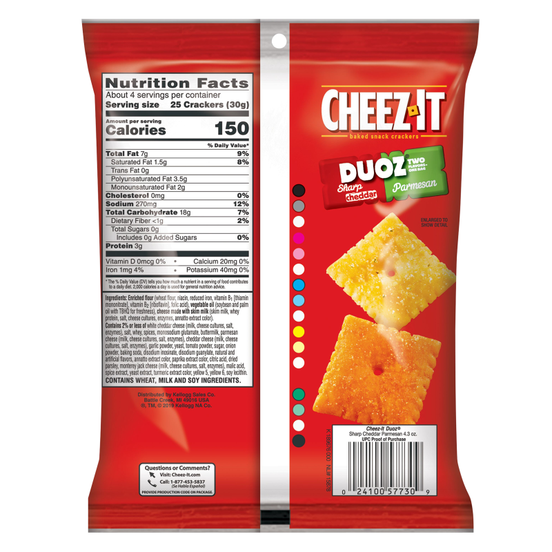 Cheez-It DUOZ Sharp Cheddar & Parmesan Snack Crackers 4.3oz