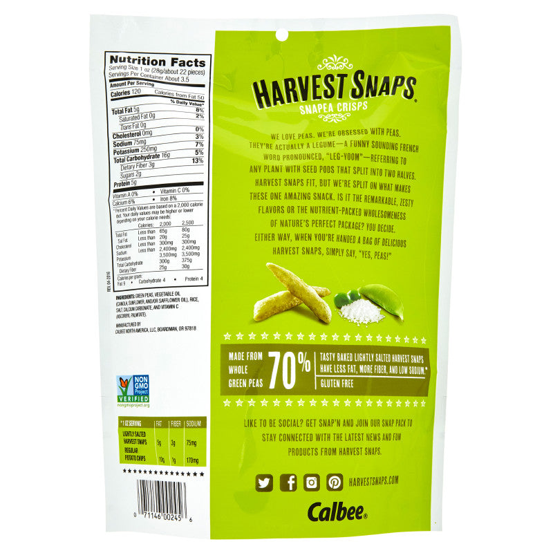 Harvest Snaps Lightly Salted Green Pea Crisps 3.3oz