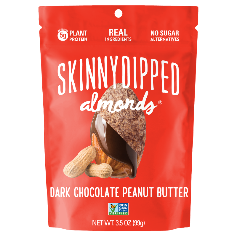 SkinnyDipped Dark Chocolate Peanut Butter Almonds 3.5oz