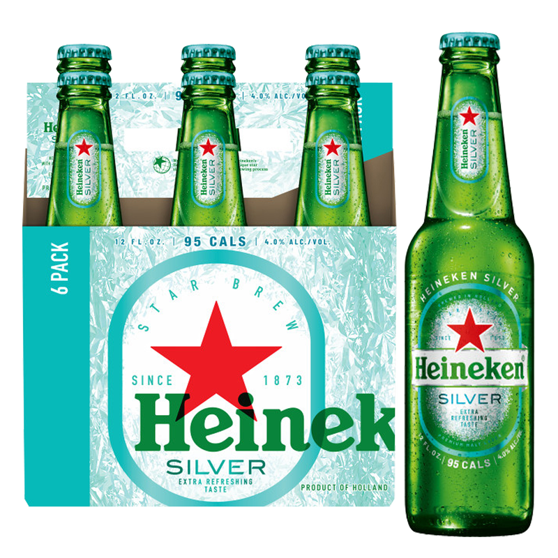 Heineken Silver 6pk 12oz Btl 4% ABV