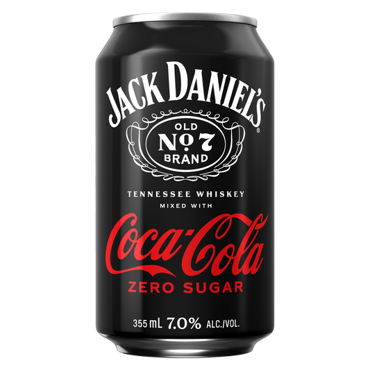 Jack Daniel's® & Coca-Cola Zero Sugar 355ml Can 7% ABV