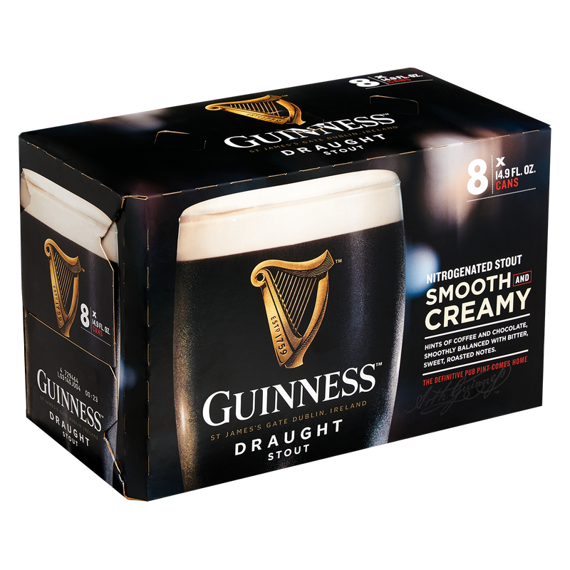 Guinness Draught Stout 8pk 14.9oz Can 4.2% ABV