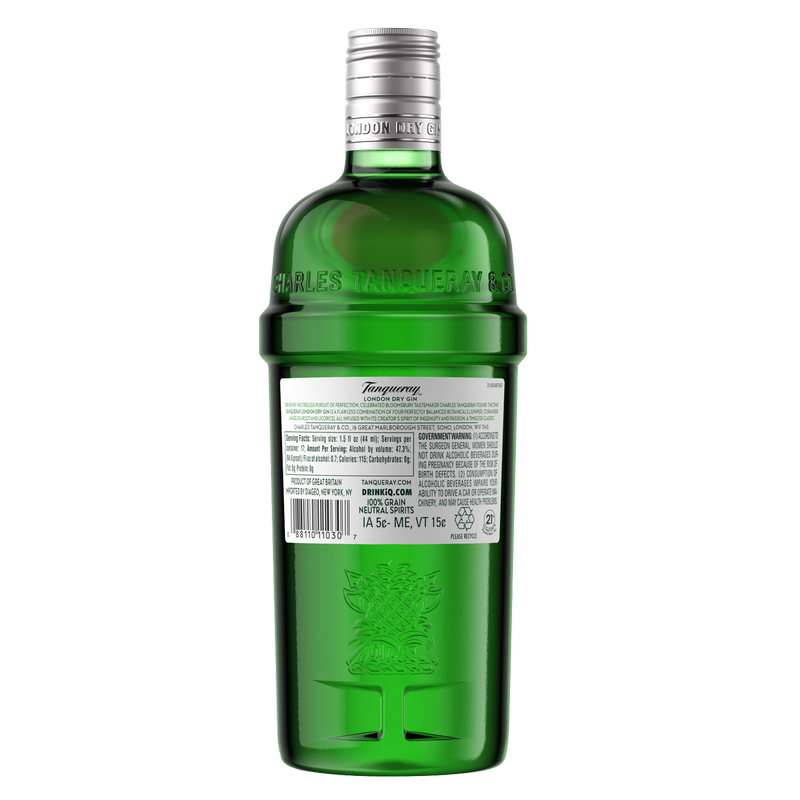 Tanqueray London Dry Gin, 750 mL (94.6 Proof)